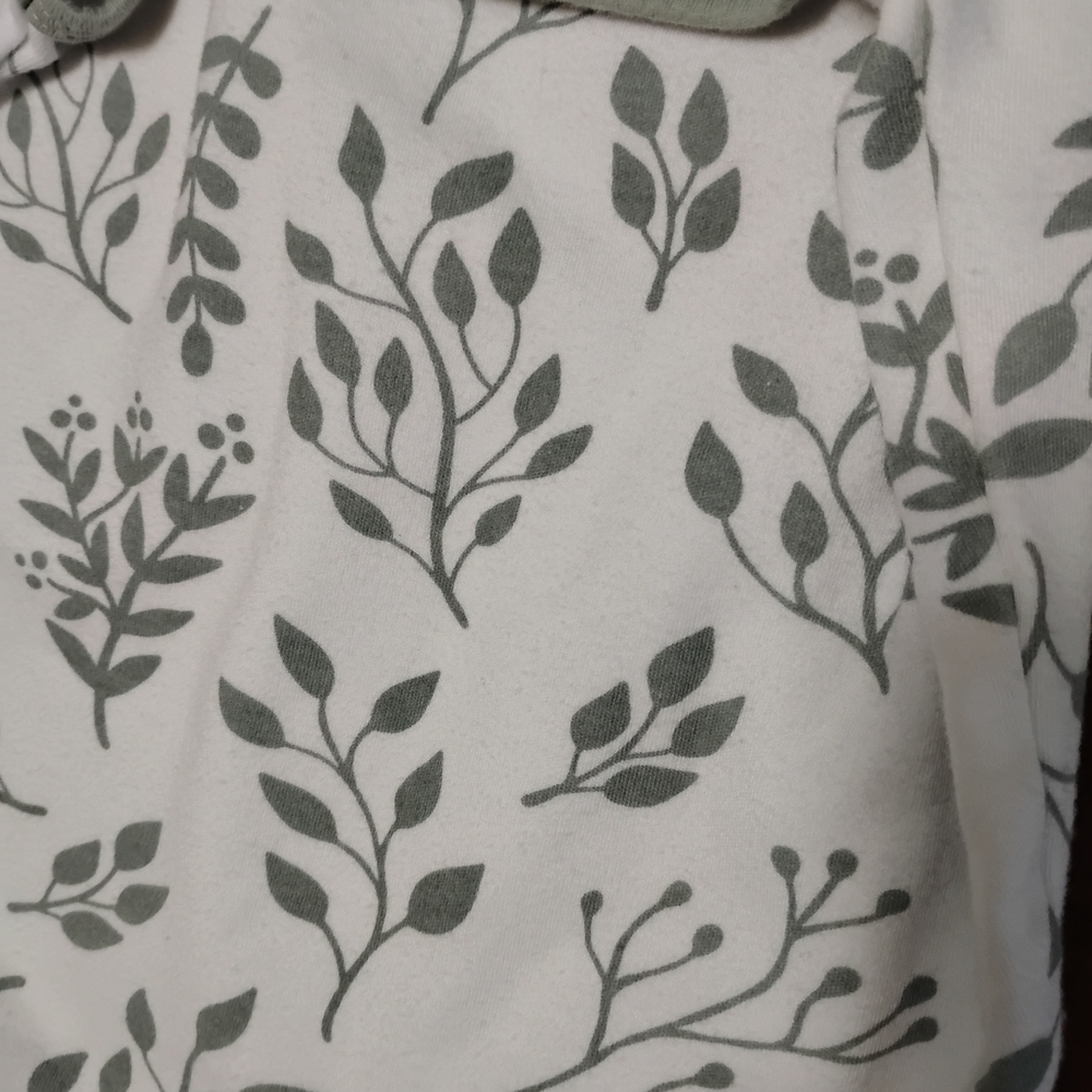 Sleep Sack Botanical Print White and Green